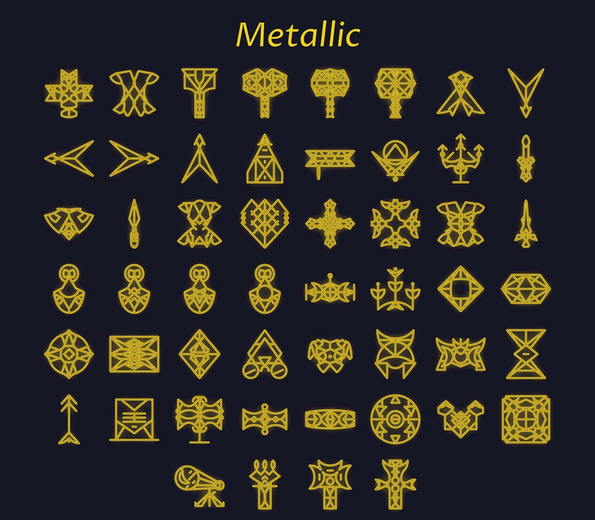 Metallic Fantasy Icons rendition image