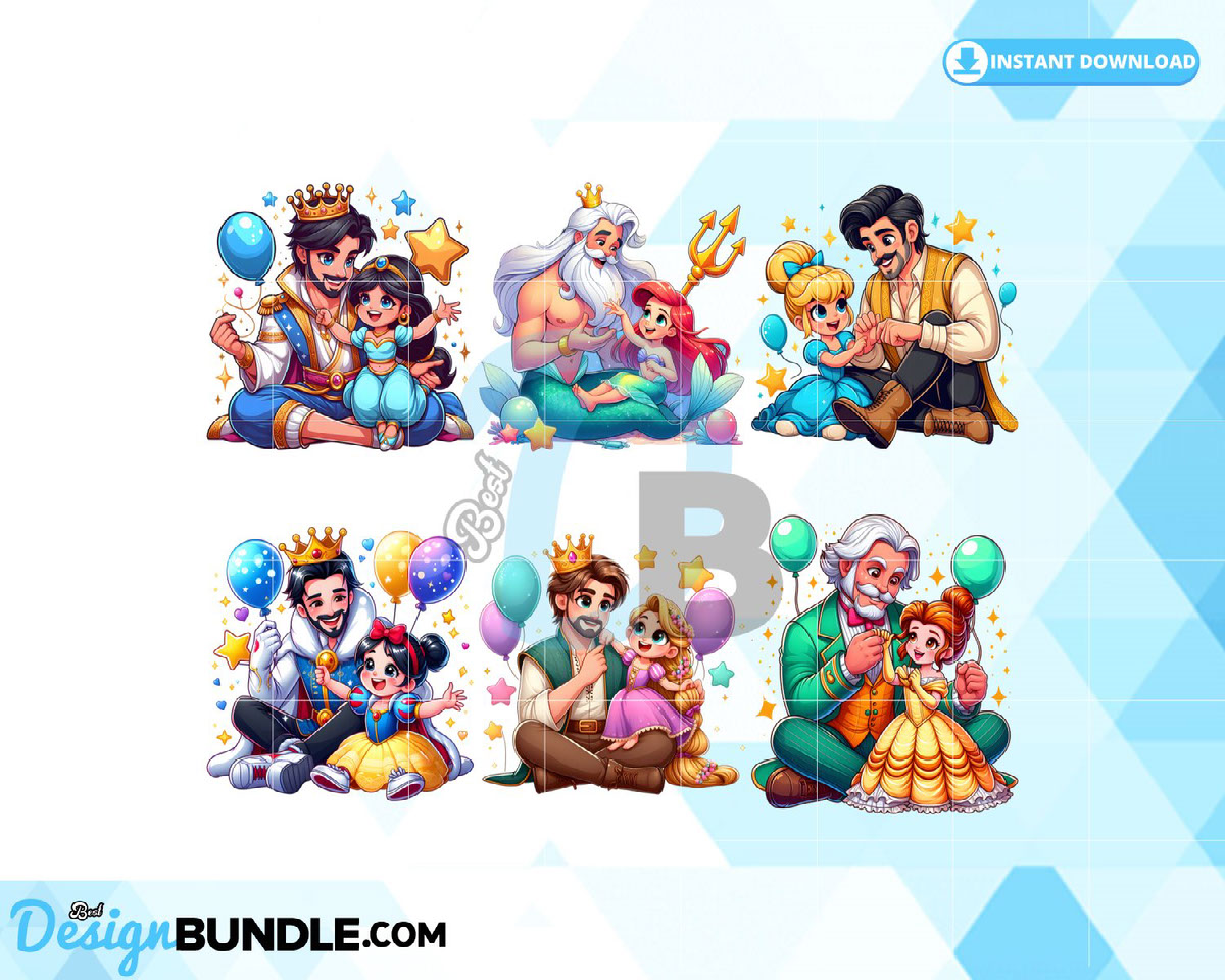 Dad And Daughter Princess Png Bundle on Behance :: Behance