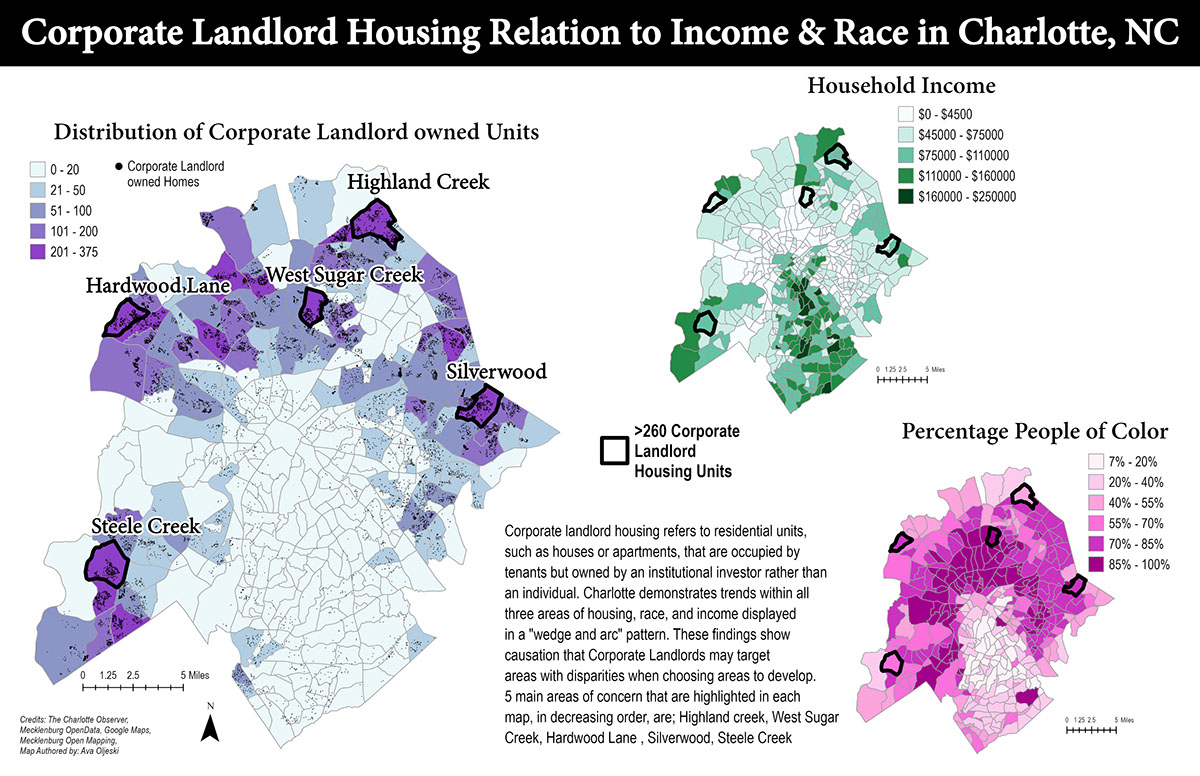 Choropleth Maps Comparing Corporate Landlord Housing to Demographics rendition image