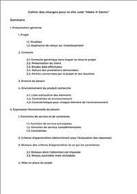 Cahier des charges Projet Make it Game