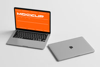 Macbook Mockup With Plan Background