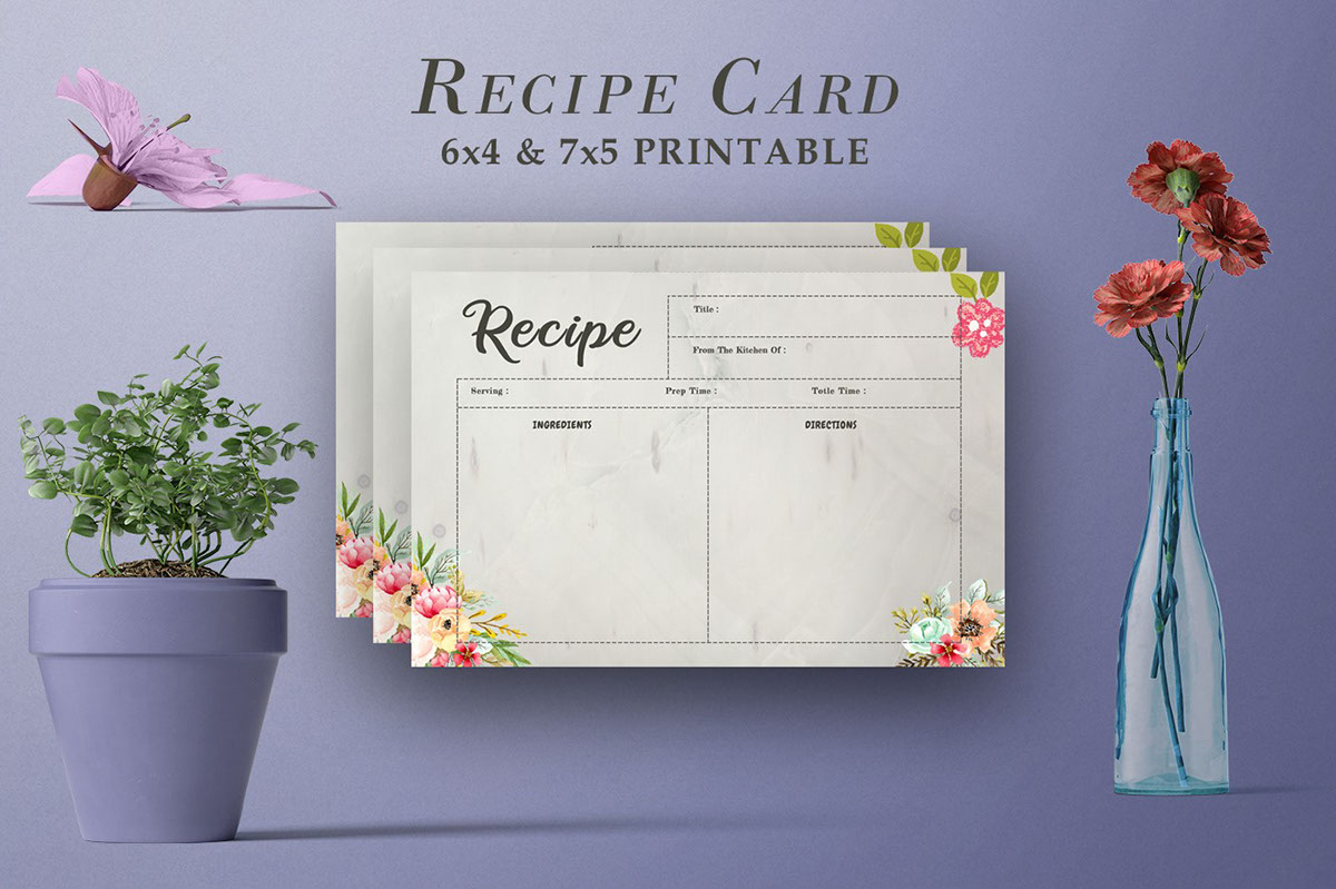 Free Recipe Card Printable Template V18 rendition image