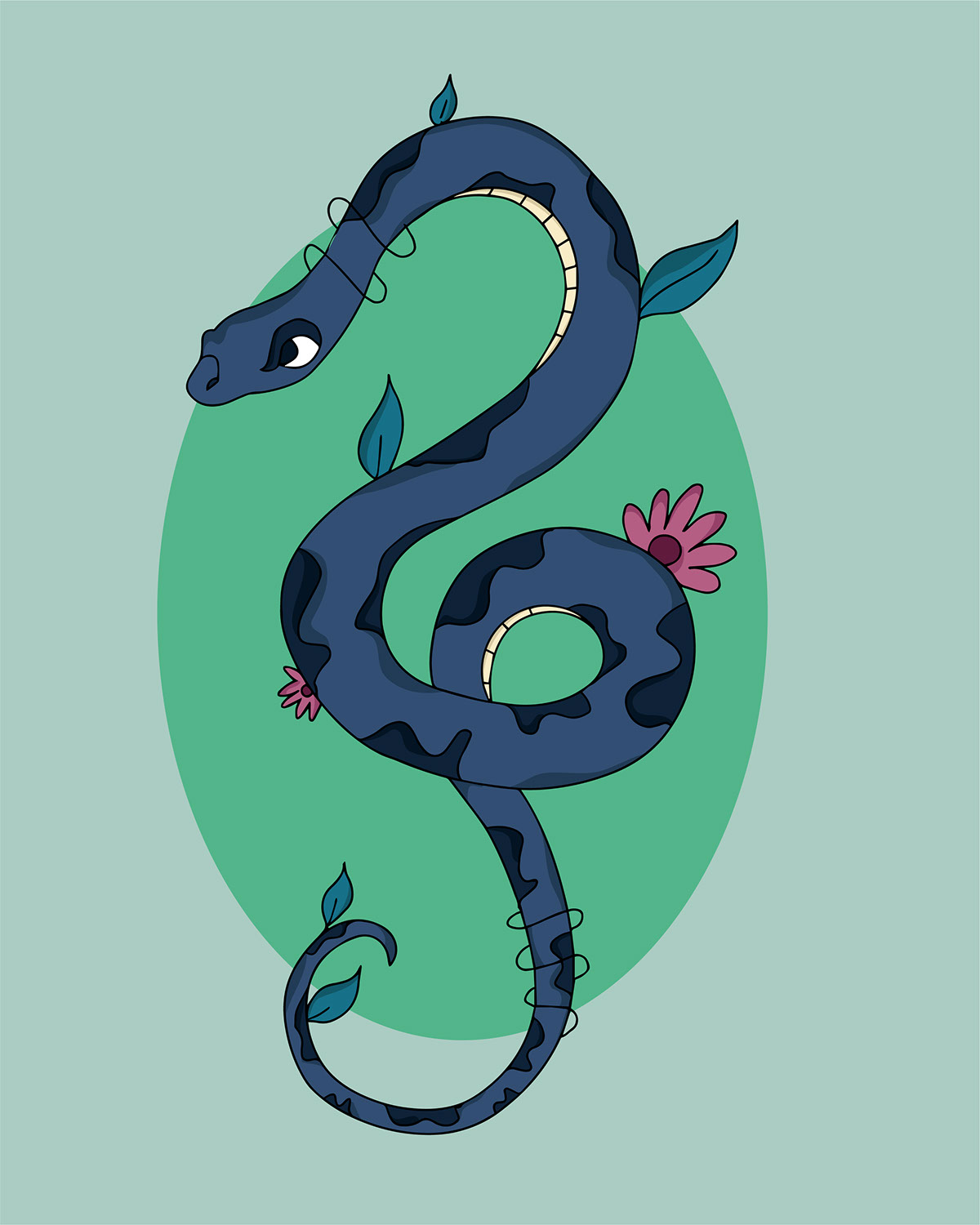 Dibujo serpiente rendition image