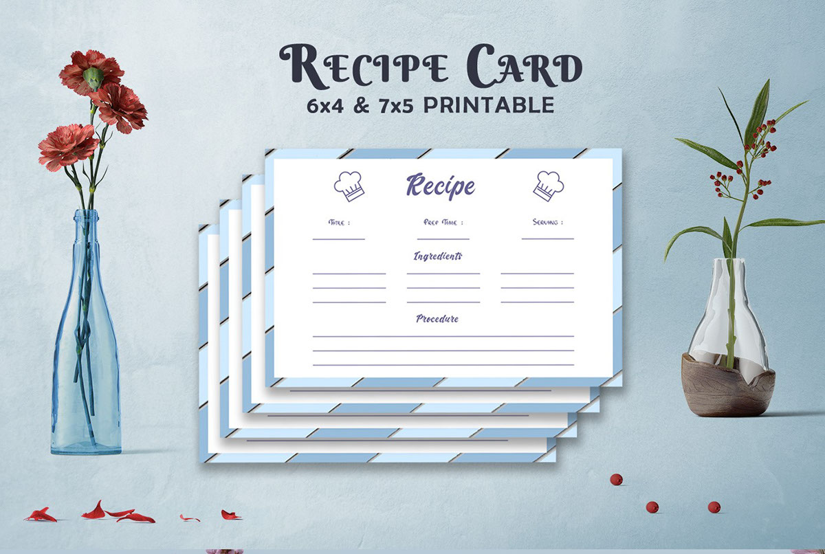 Free Recipe Card Printable Template V10 rendition image