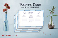Free Recipe Card Printable Template V10