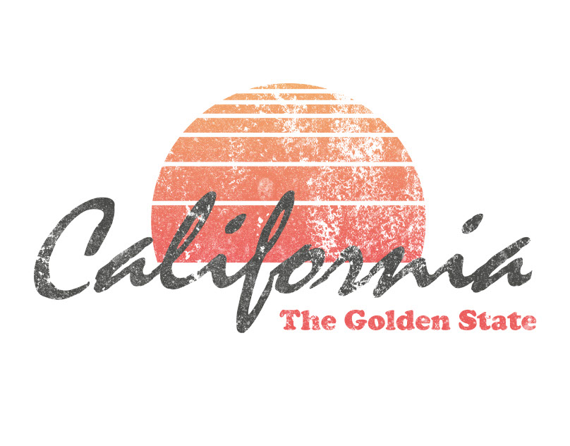 California-t-shirt-print-design rendition image
