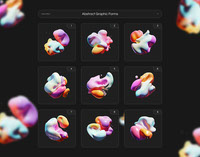 9 Abstract Graphic Forms and 9 backgrounds with blobs
