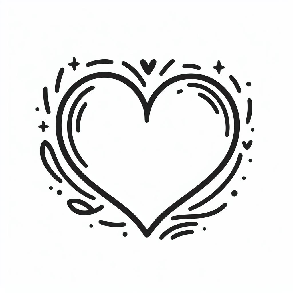 Simple Hearts Valentine Coloring Pages rendition image