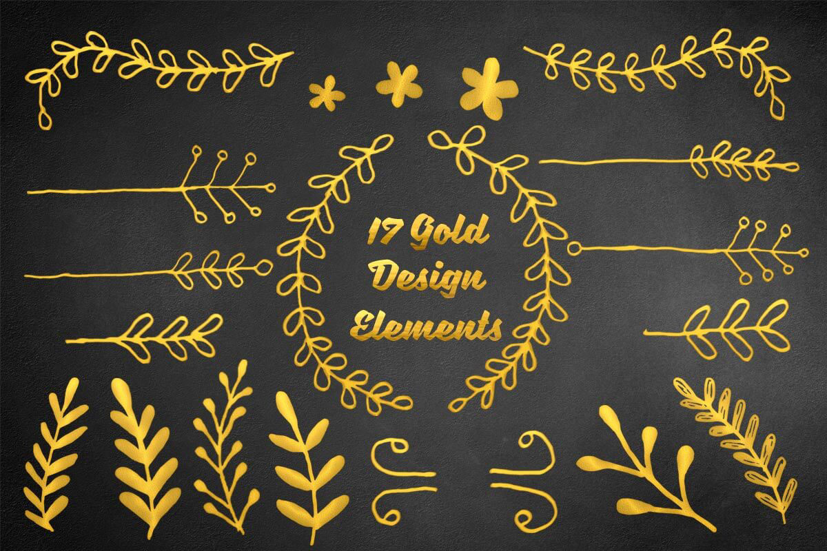 17 Free Gold Design Elements rendition image