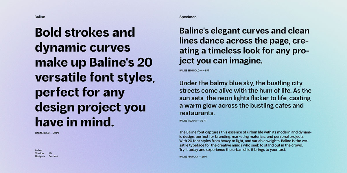 Baline Fonts - xelo rendition image