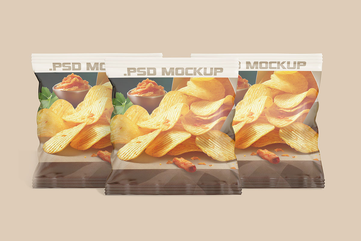 Pouch Packaging mockup PSD file rendition image