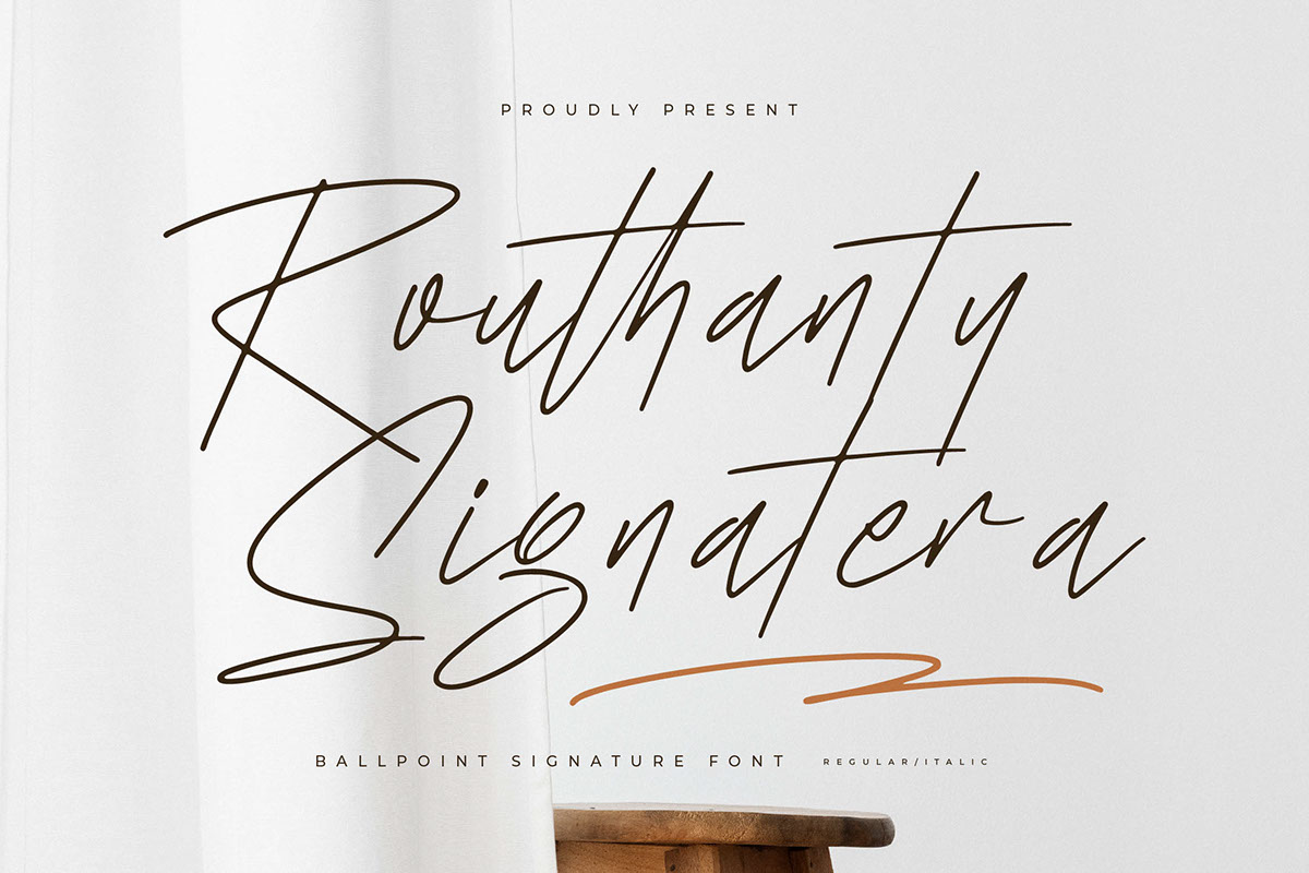 Routhanty Signatera - Ballpoint Signature Font rendition image