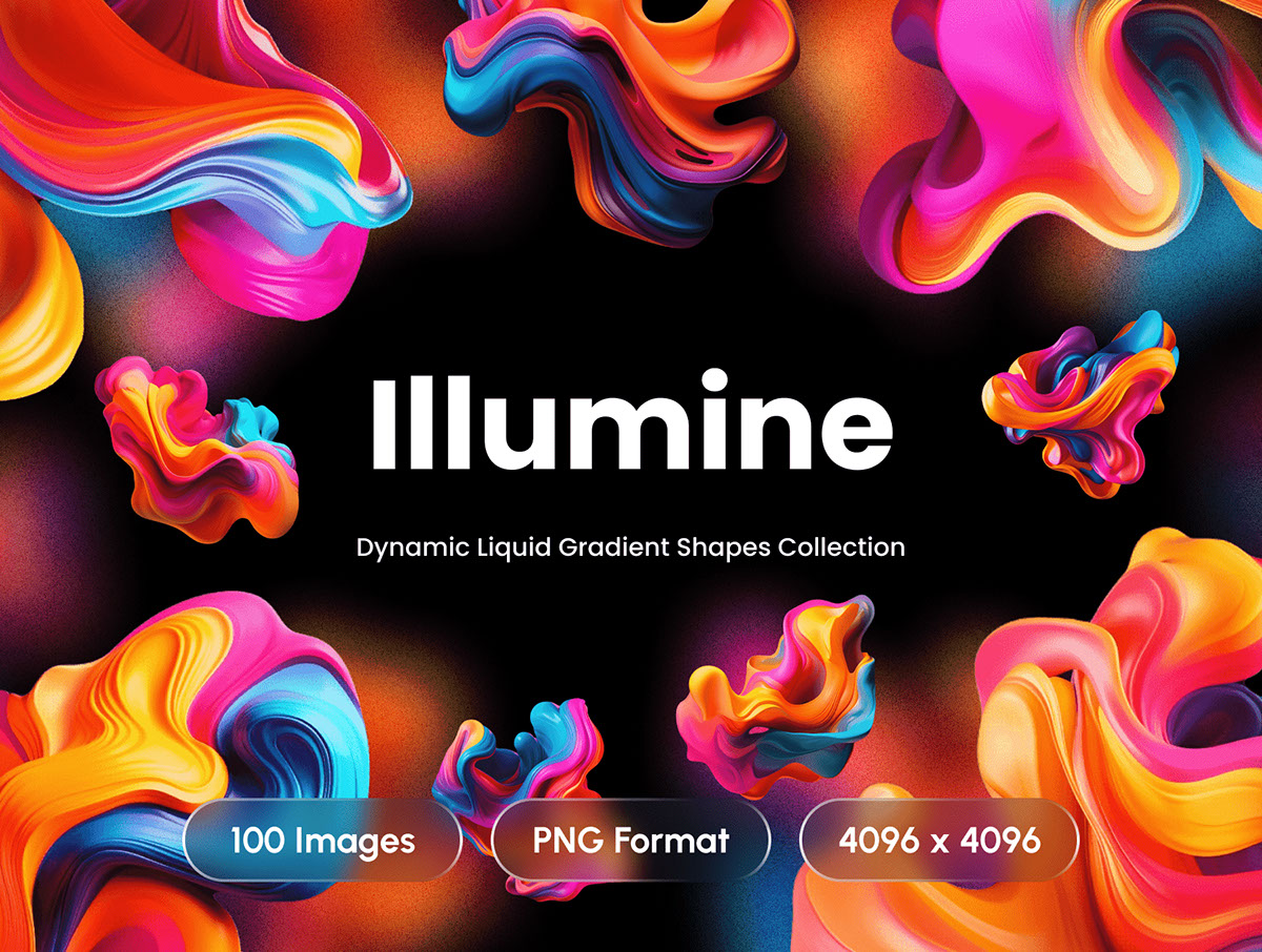 Illumine - Dynamic Liquid Gradient Shapes Collection rendition image