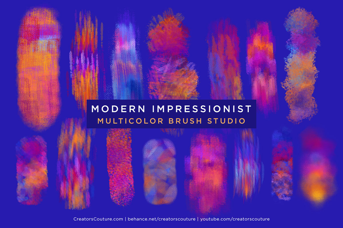 Modern Impressionist Multicolor Brushes by Creators Couture rendition image