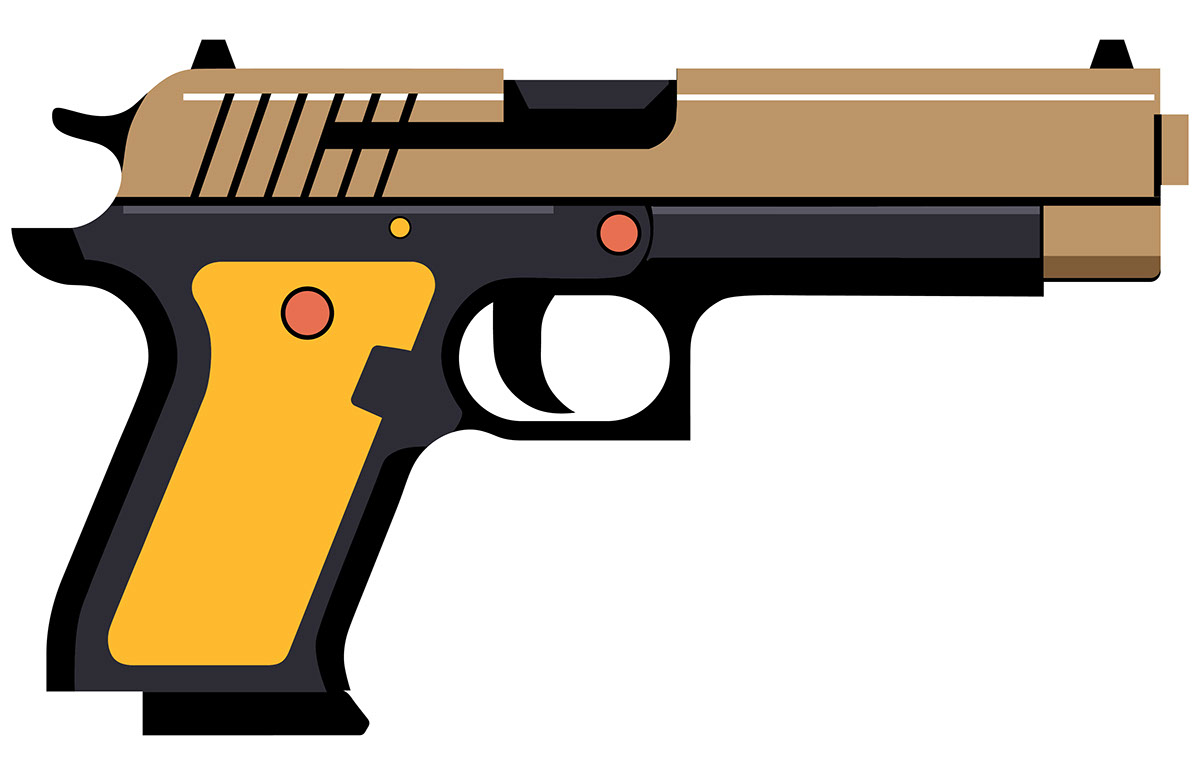 Handgun weapon icon vector illustration rendition image