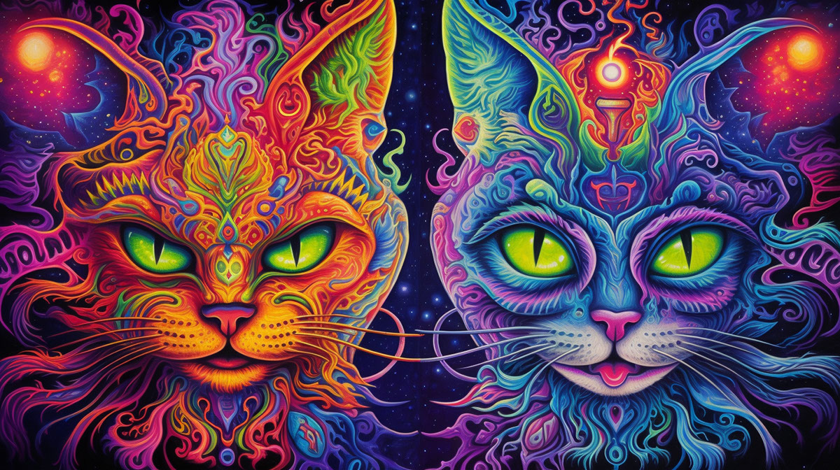 Psychedelic Cat 5 rendition image