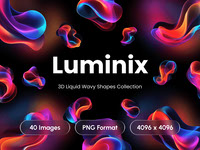 Luminix - Holographic Iridescent 3D Liquid Blob Wavy Abstract Shapes Collection