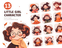 Little Girl Character Set