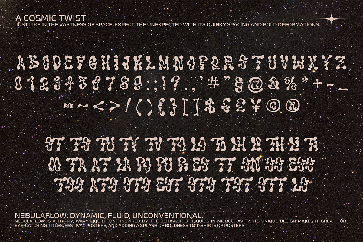 The Nebula Flow Font and 3D Letters rendition image