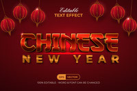 Text Effect Golden Chinese New Year