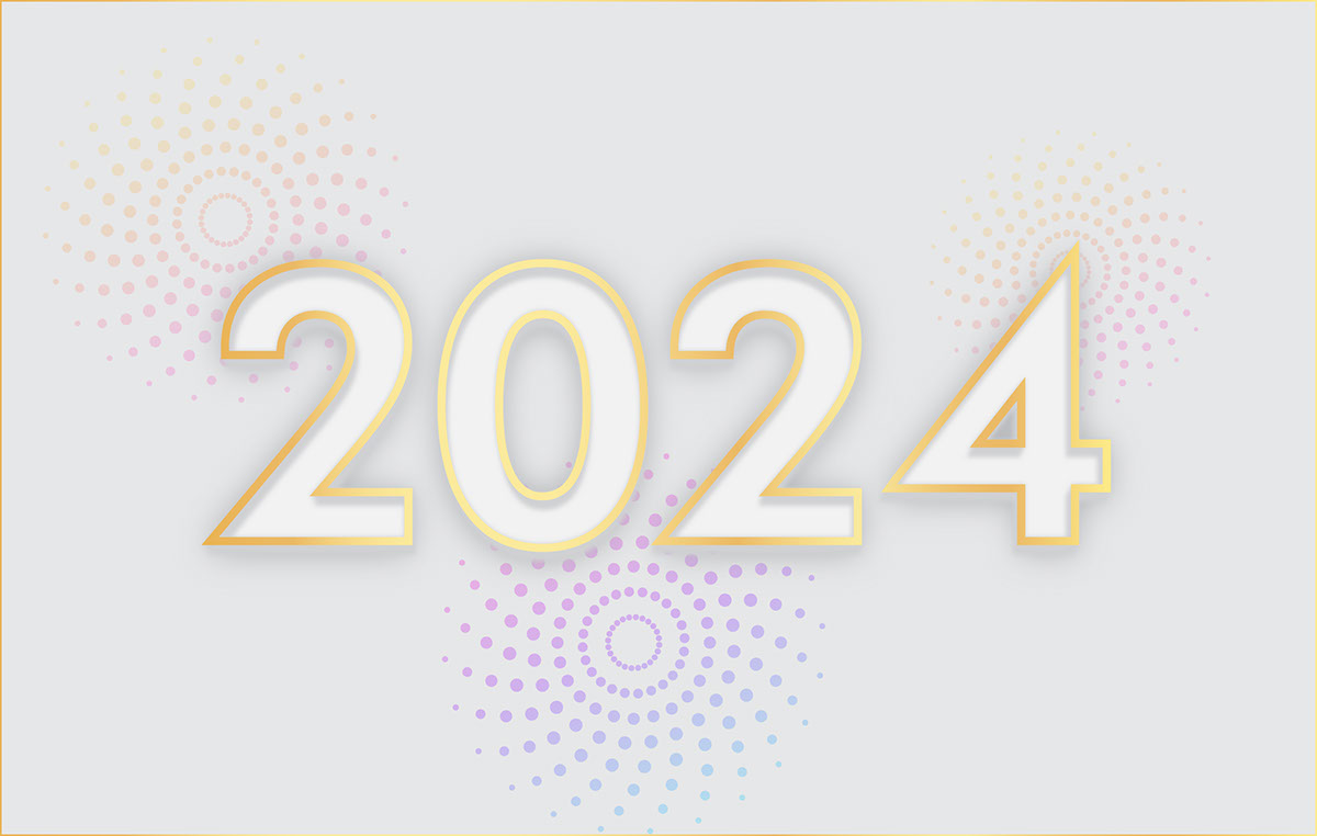 happy new year 2024 luxury text effect rendition image