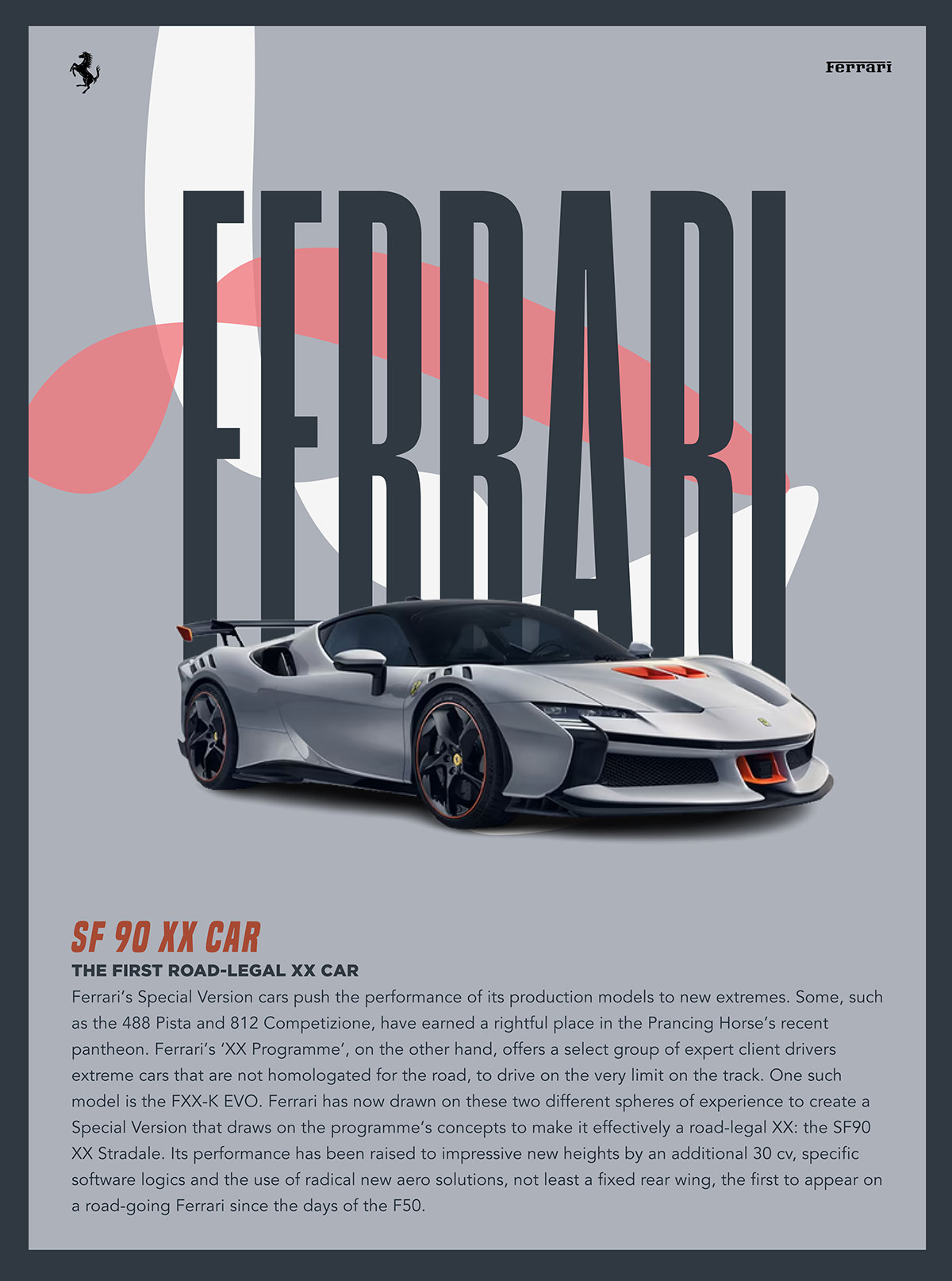 Ferrari Car Poster rendition image