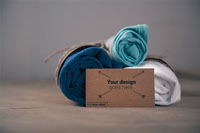 Rolled Tshirts With Business Card Mockup