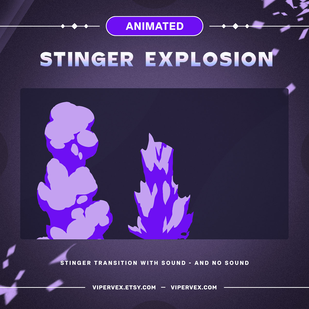 Purple Stinger Transition Twitch Explosion rendition image