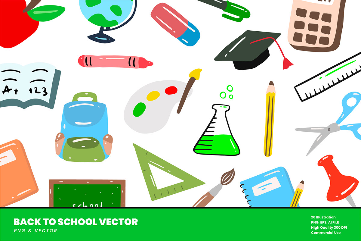 20 Back to School Vector rendition image