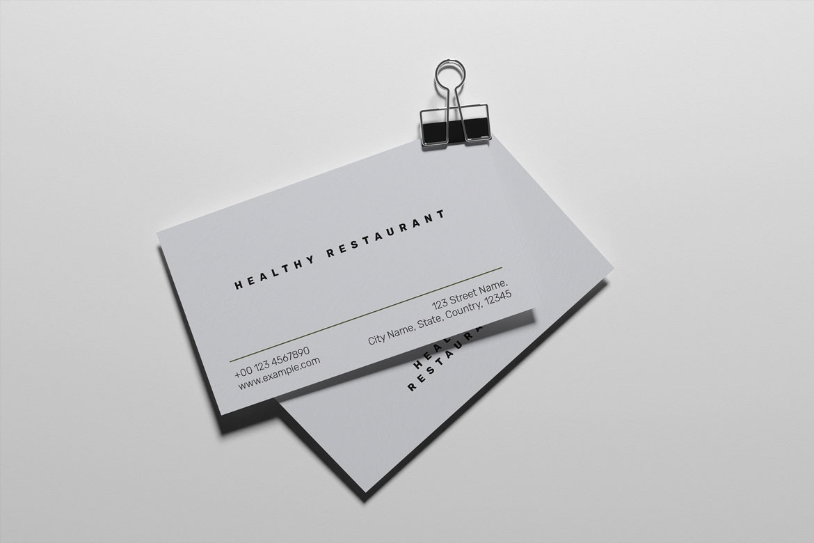Business Card in Paper Clip Mockup rendition image