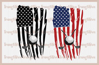 Distressed Golf American Flag