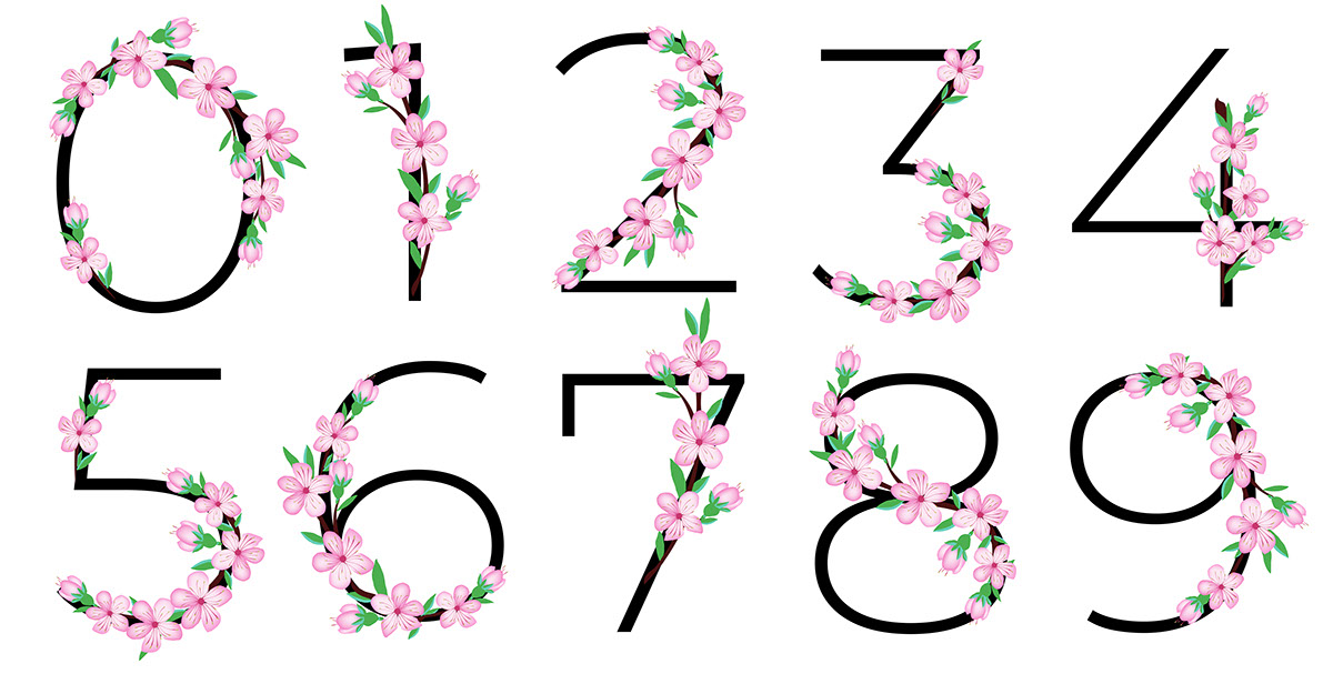 Sakura abc and number rendition image
