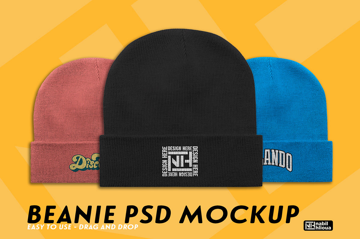 Beanie Mockup PSD hat Template rendition image