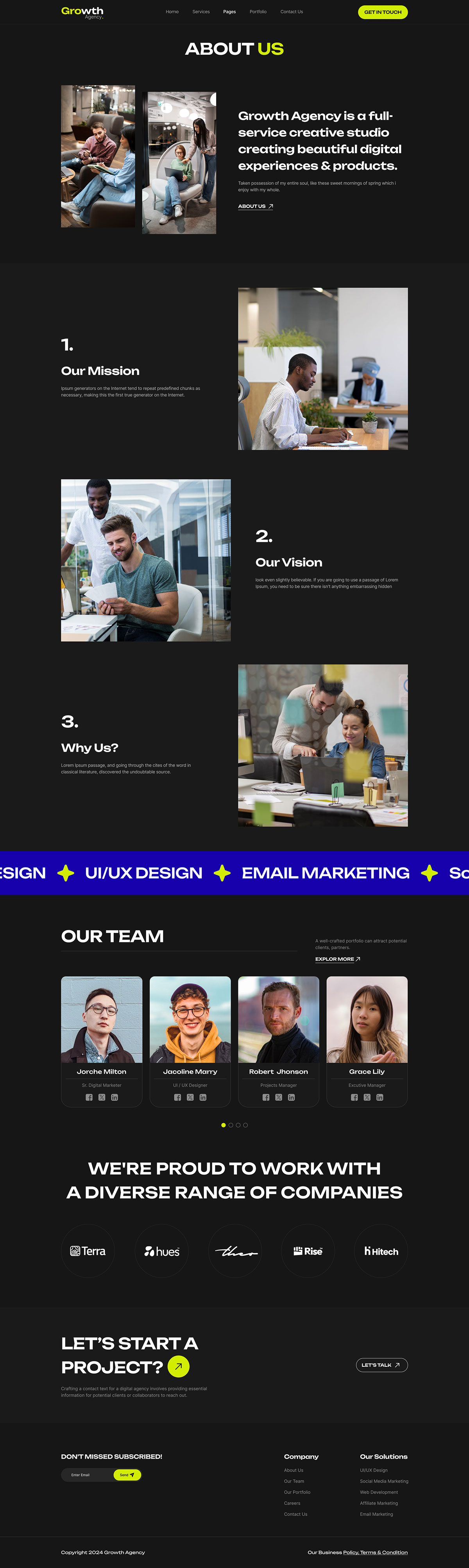 Digital Agency Landing Page UI Design rendition image