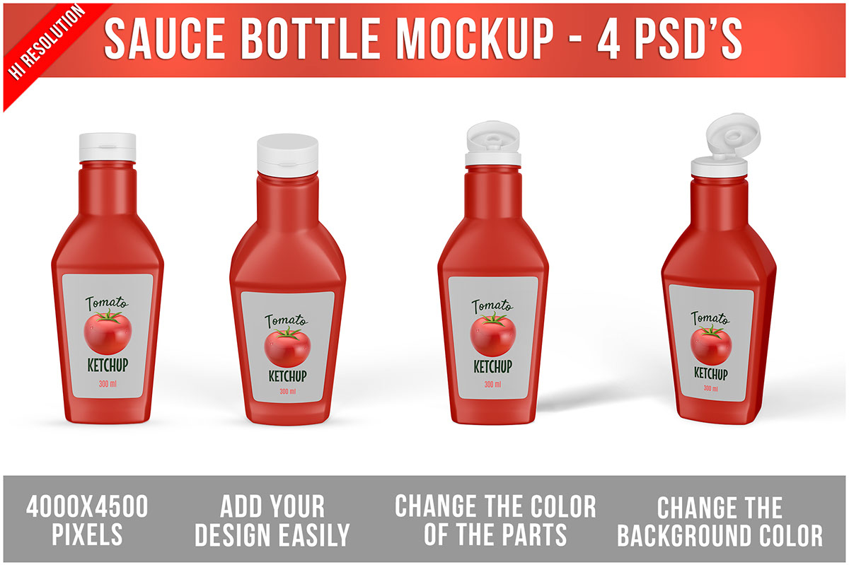 Sauce Bottle Mockup rendition image