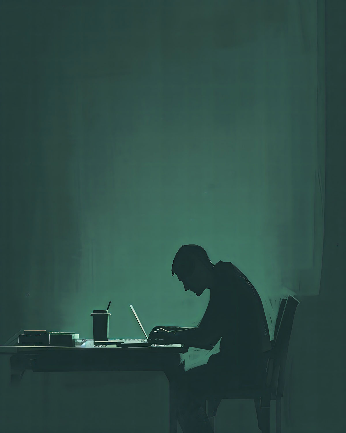 minimalist-photorealistic-art-green-lamp rendition image