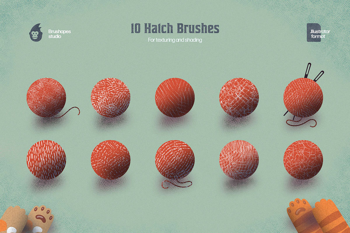Hatch Master Illustrator Brushes rendition image
