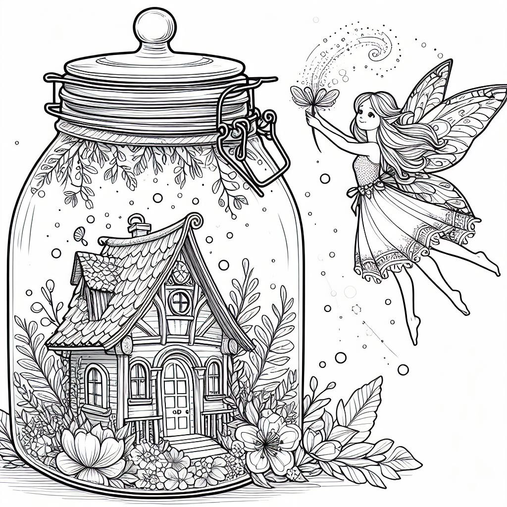 magic jars fairy house coloring pages rendition image