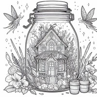 magic jars fairy house coloring pages