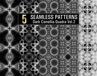 Dark Camellia Quadra V2 - 5 Seamless Patterns Pack