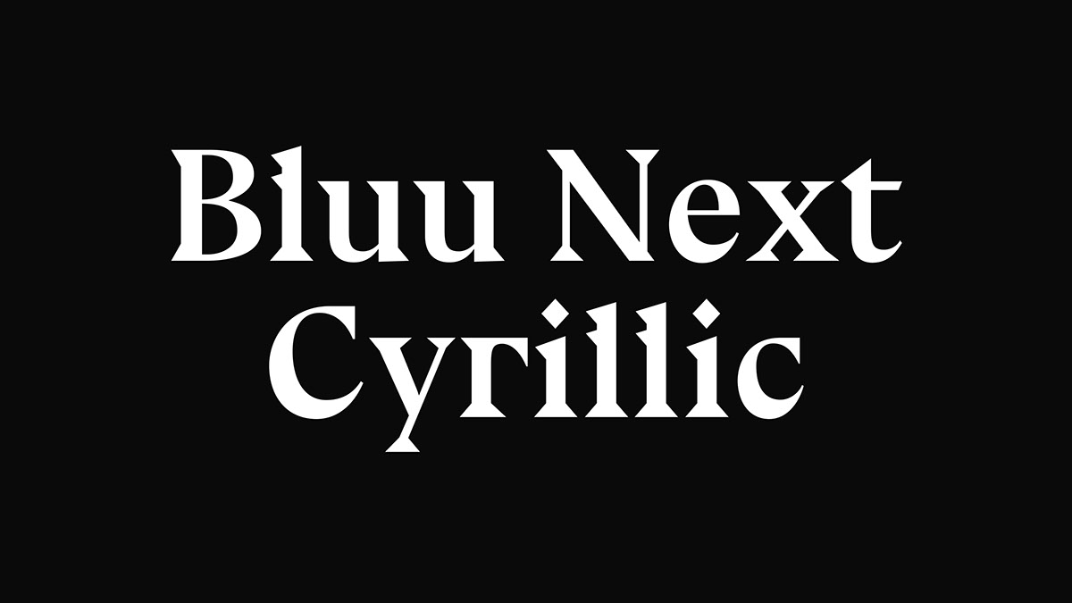 Bluu Next Cyrillic rendition image