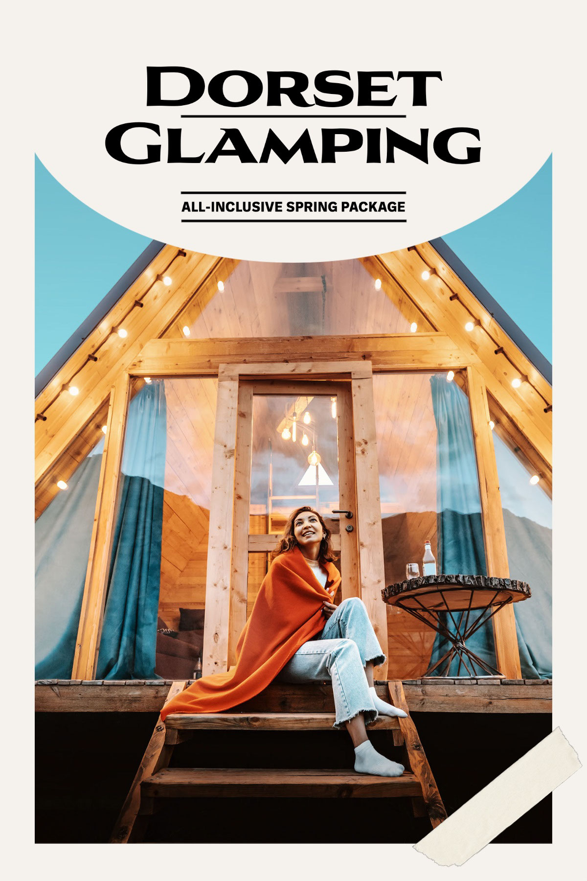 Beige Glamping Holiday Package Pinterest Post Dorset Glamping All-Inclusive Spring Package