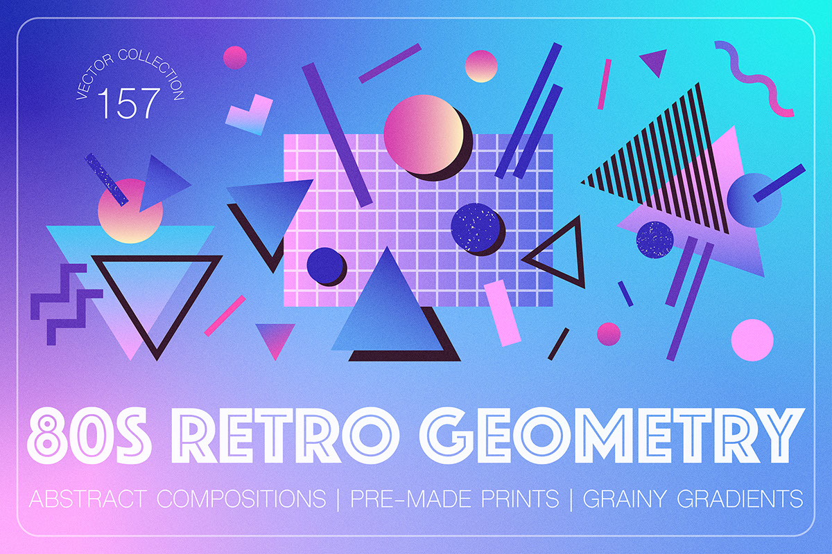 80s Retro Geometry And Gradients rendition image