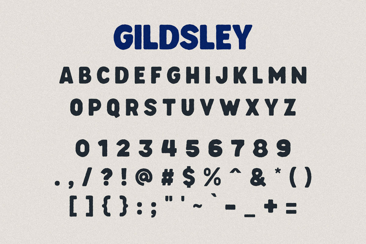 Gildsley - Rough Vintage Font rendition image