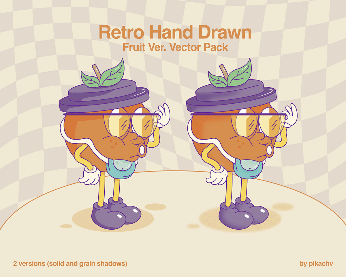 Retro Hand Drawn Orange Version rendition image