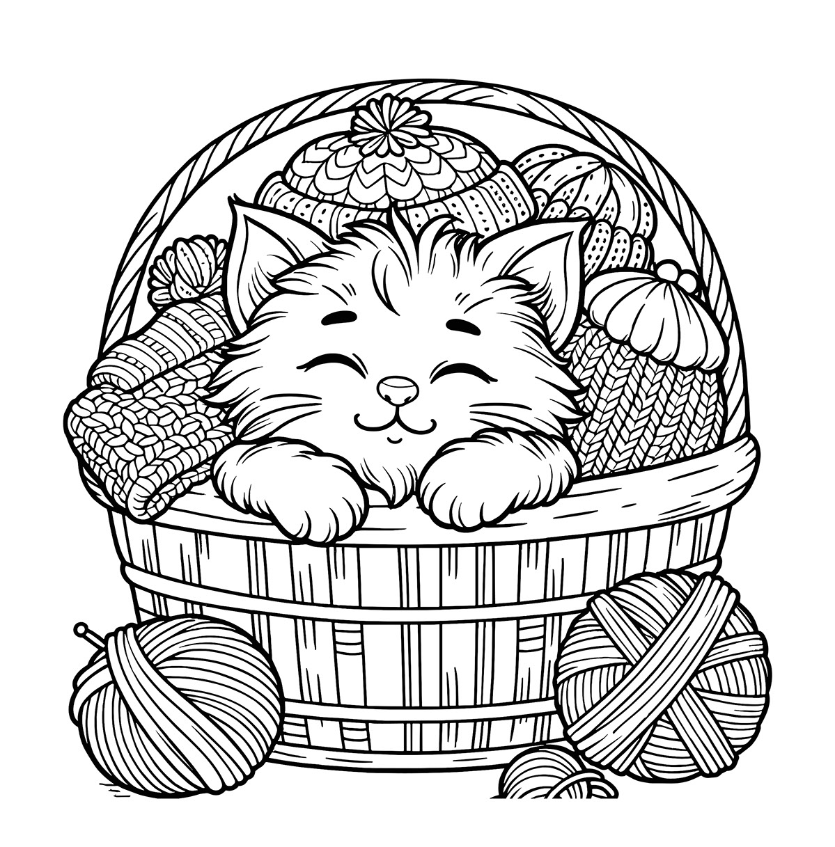 Free Coloring Rendering coloring book cat cozy on Behance :: Behance