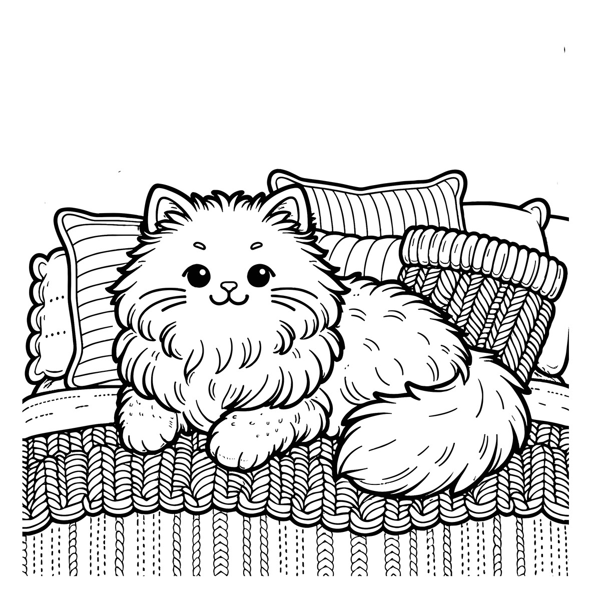 Free Coloring Rendering coloring book cat cozy on Behance :: Behance