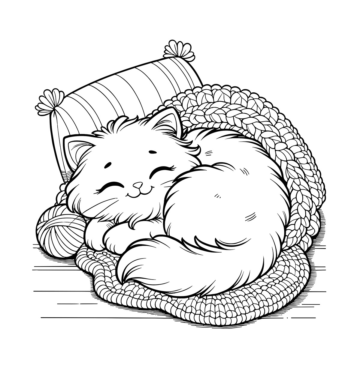 Free Coloring Rendering coloring book cat cozy on Behance :: Behance