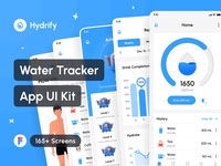 Hydrify - Water Tracker and Reminder App UI Kit