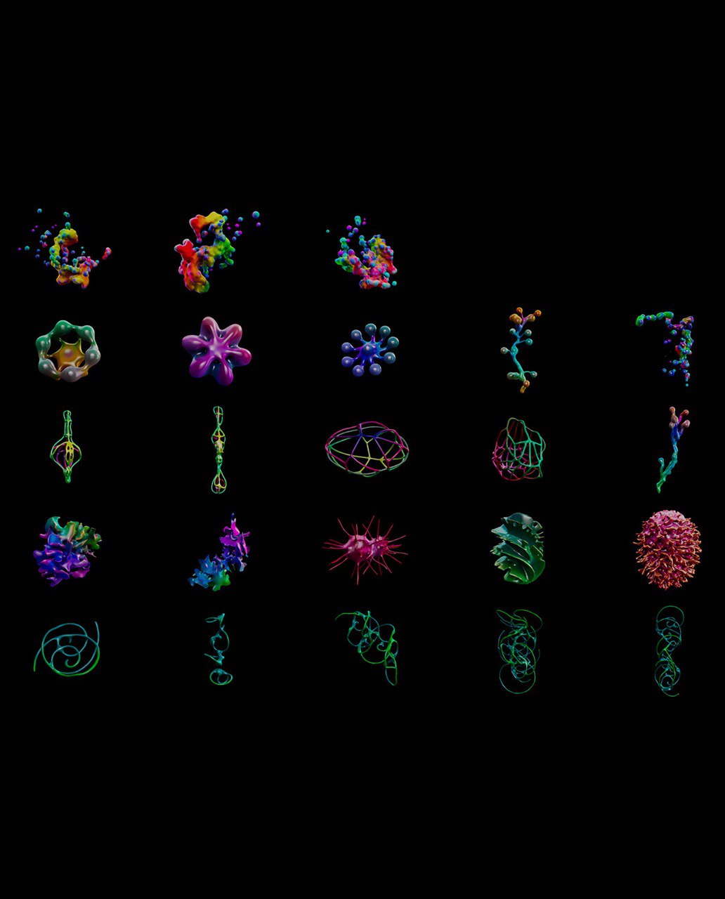Cyber Coral Abstract 3D Shapes Pack 144 Pieces - Personal on Behance ...